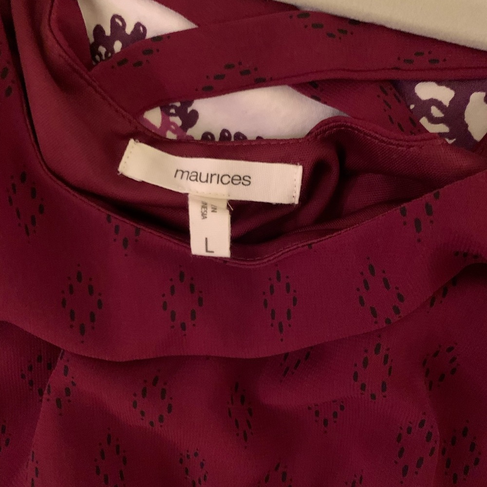 Red dress with small black diamonds